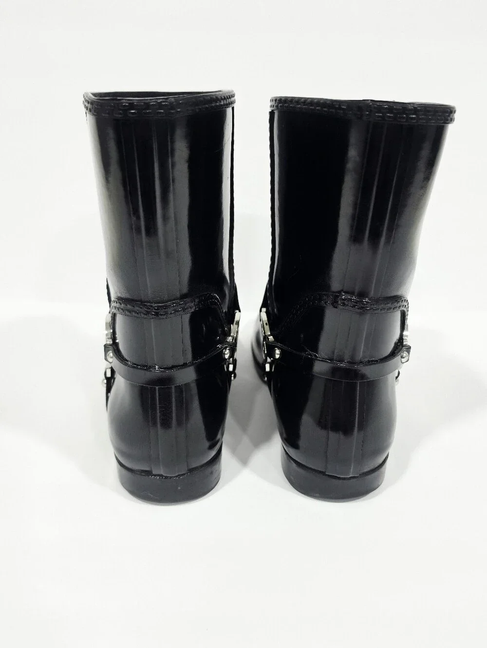 Michael Kors Rain Boots Black MK Logo Waterproof Mid Calf Women's Size 9